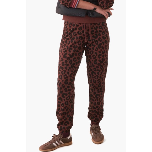 Marine Layer Pants - NWT MARINE LAYER | Brown Black Leopard Print Anytime Sweatpants Joggers Sz. XS